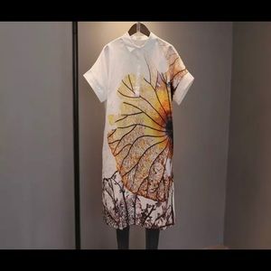 Beautiful cotton shirt dress flower design